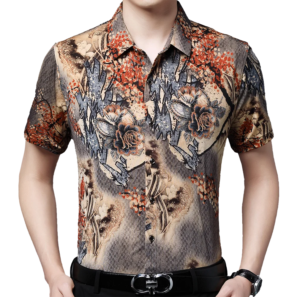 

2022 Fashion Summer Short Sleeve Mens Clothing Luxury Hawaiian Print Shirt for Men Shirts Vintage Streetwear Jerseys Dress 1263