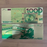 1pcs euro gold banknote 1000 world bill note currency collectible color banknote paper money collecting