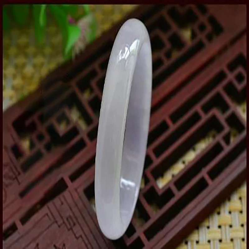 Браслет из Мьянмы со льдом фиолетового нефрита Изумрудный ярко-фиолетовый