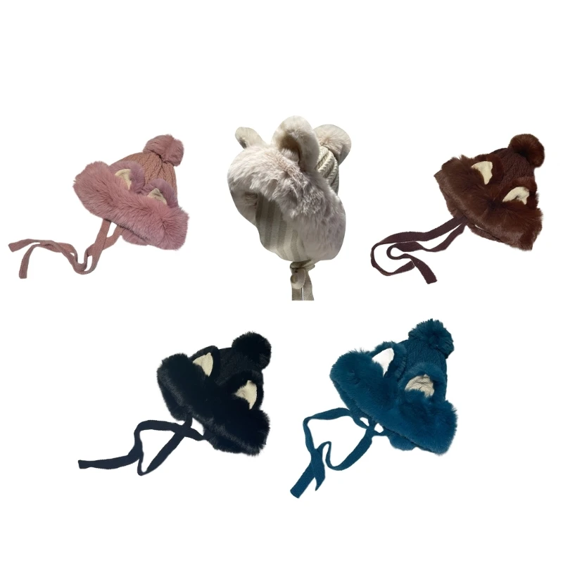 

Plush Ear Hat Faux Fur Hat Earflap Hat Plush Hat Cute Beanie Hat Cute Funny Skullies Beanie Bomber Hat M6CD