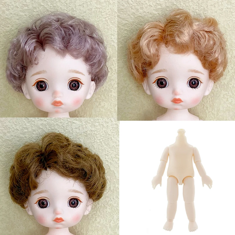 

Bjd Dolls Head for 12CM Naked Body Mini 13 Movable Joints Doll Bjd Toys Children Child Toy Children's Kids 1/8 Doll Accessories