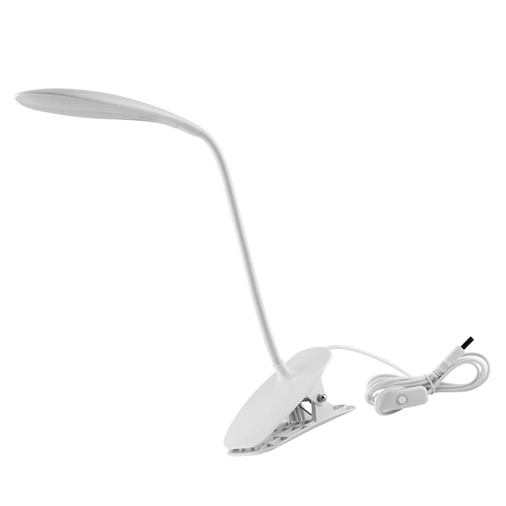 

LED Desk Lamp Home Night Light 360° Flexible Clip Desktop Lamp 6000K 1.5W Non-Slip Bedside Table Student Reading Light