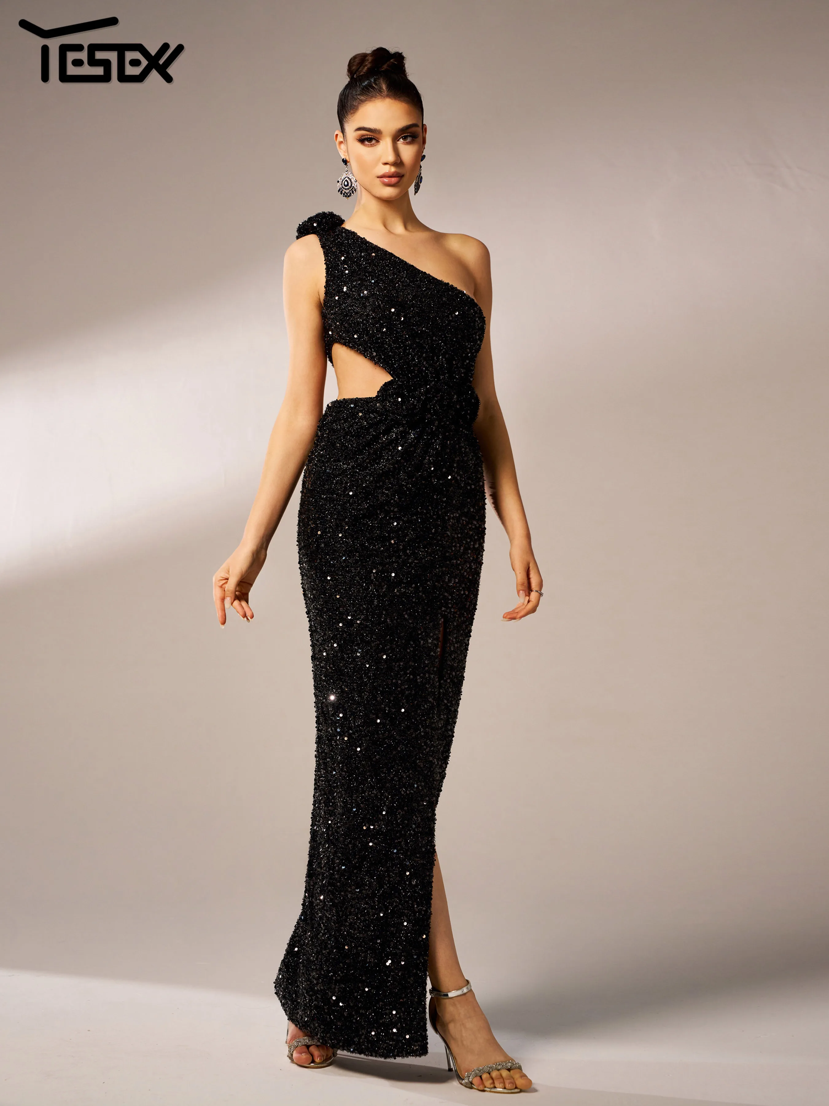 Yesexy черное новое женское шикарное элегантное асимметричное сексуальное