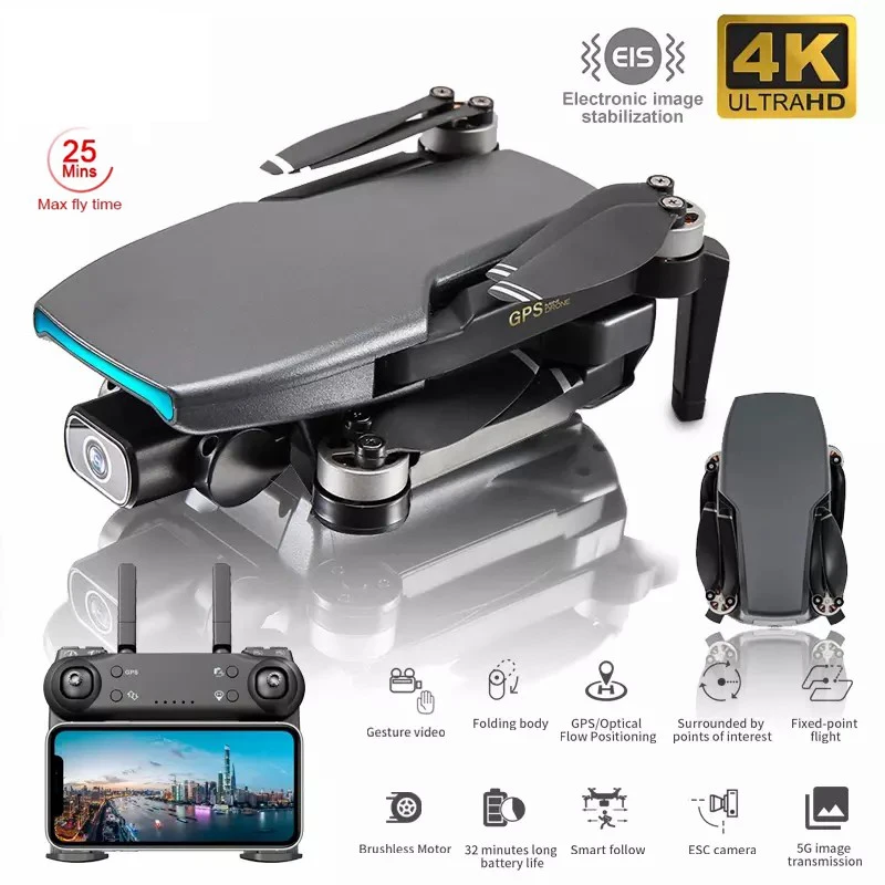 

L108 Gps Drone With HD 4K Camera Professional 1000m Image Transmission Brushless Motor RC Foldable Quadcopter Kid Gift