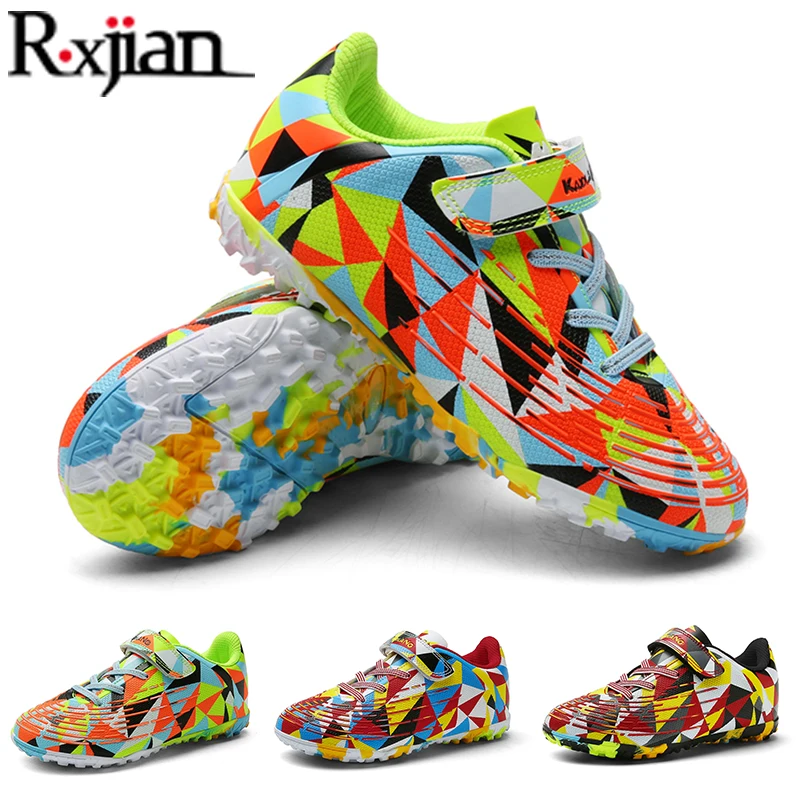 Professional Kids Football Shoes Boys And Girls  Soccer Boots Spikes Outdoor Antiskid Anti-Friction Sports Training Sneakers