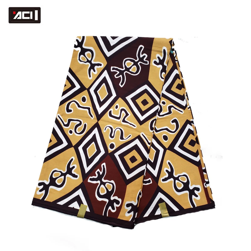 

ACI Guaranteed Block Prints Antiquity Wax Hot Sale Veritable Real Wax Cotton Fabric 6 Yards/Piece For Wedding Dress