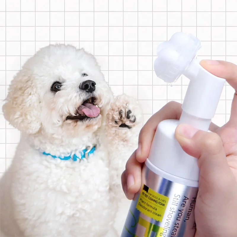 

Cleaning Paws Allergy Dogs Waterless Paw Shampoo Foam with Soft Silicone Brush Head Paw Foam Cleaner Pet Cat Foot Cleaning Tool