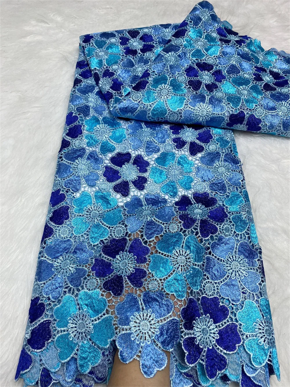 Роскошное полое африканское кружево с аккуратным высококачественным шелковым