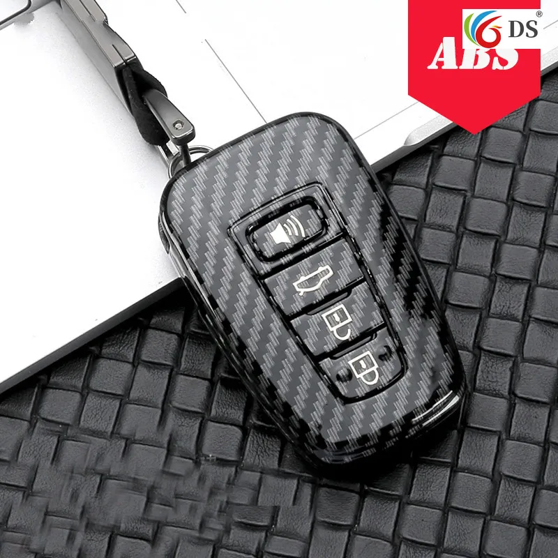 

Carbon ABS Car Key Case Full Cover For Toyota CHR C-HR Prado Camry Avalon Prius Corolla RAV4 Prius 2018 2019 2020 2/3/4 Button