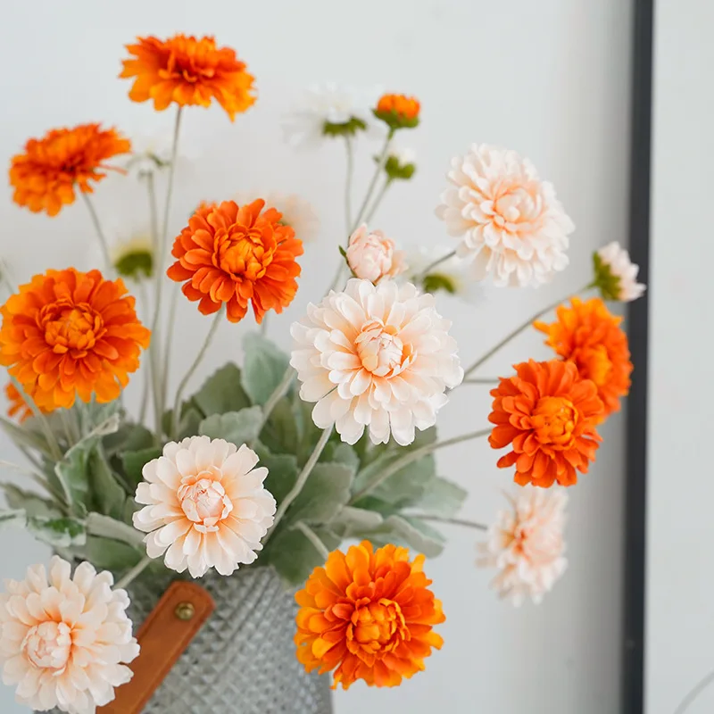 Искусственные цветы 2 шт. 60 см длинные ветки 4 маргаритки имитация цветов для