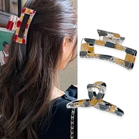 new korean colorful hair claws hair clips for women girl painting acrylic elegant crab ponytail cute headwear hair accessories