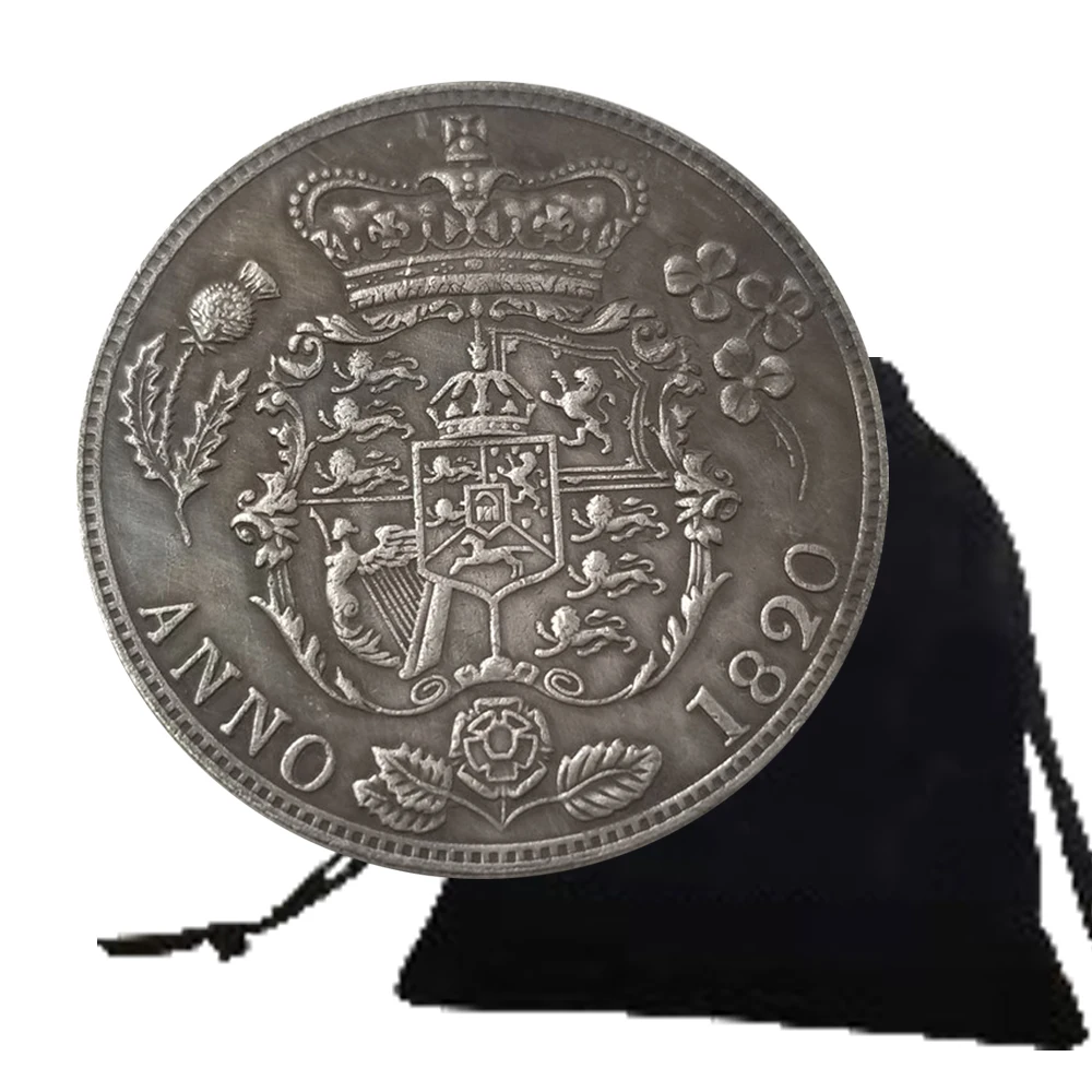 

Luxury 1820 UK England Britain Art Coin Commemorative Coins/Pocket Lucky Coin Party Collection Memorial Coin+Gift Bag
