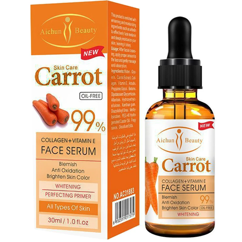 Dark Spot Whitening Serum Face Corrector Bleaching Serum Brighten Blemish Freckle Remover Natural Carrot Essence Korea Skin Care