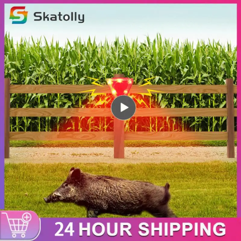 

Environmental Animal Repellent Alarm Drive Away Wild Animals Solar Alarm Siren Ip65 Waterproof 6 Flashing Red Leds Home Security