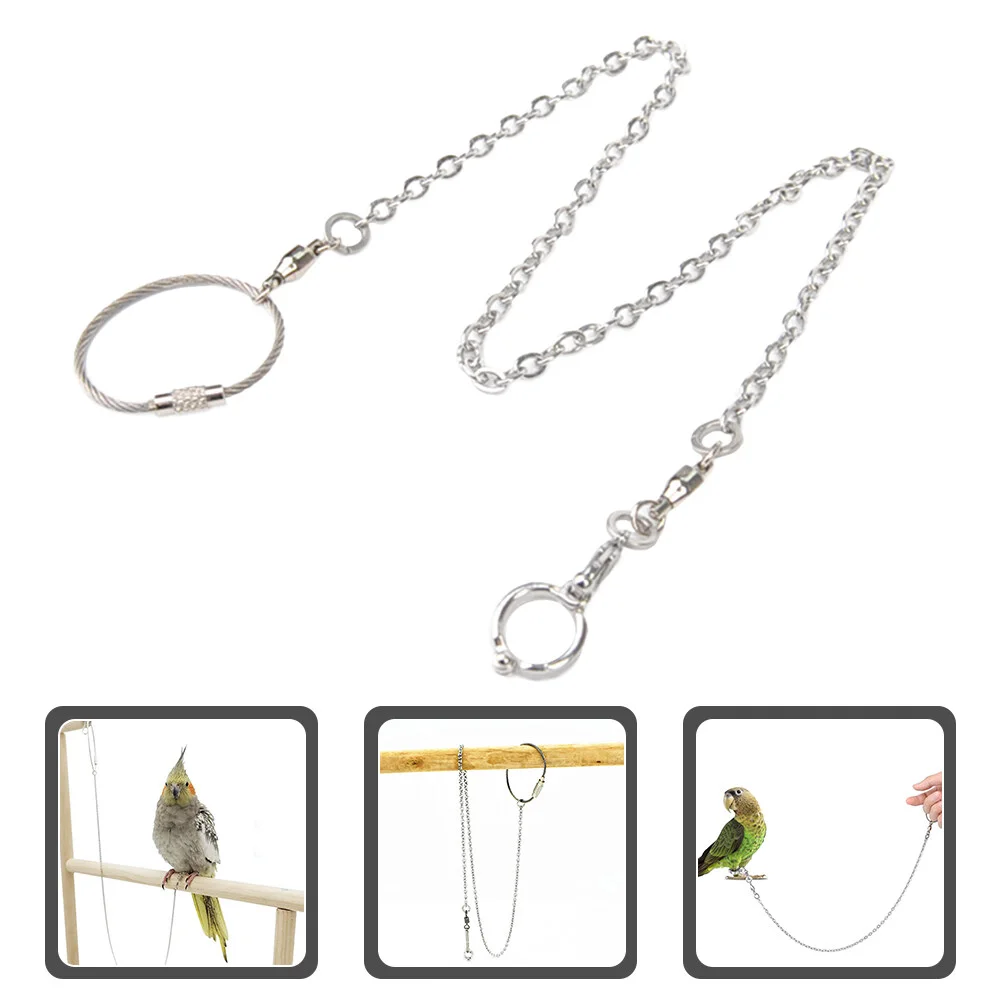 

Set Bird Cage Accessories Parakeets Leash Harness Pet Training Chain Parrot Accessory Flying