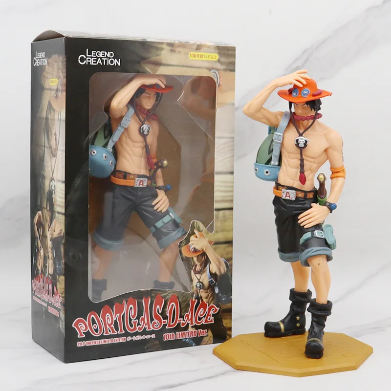 

Bandai Аниме One Piece 22 см Ace фигурка 10-я годовщина специальный выпуск рюкзак Ace поза Стоя модель экшн фигурка