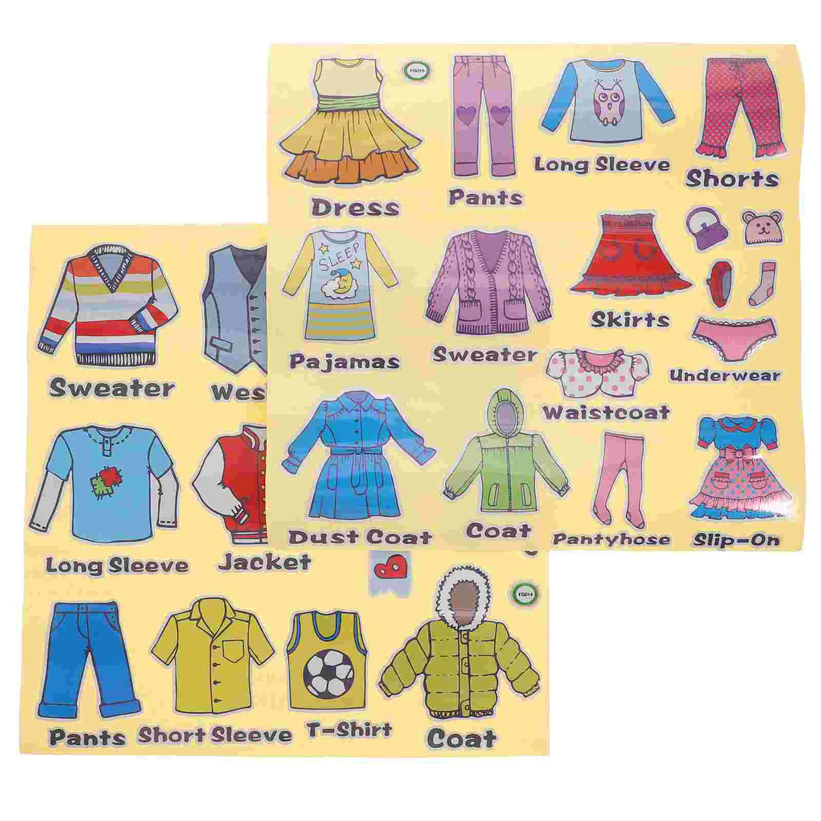 

2 Sheets Girls Clothing Labels Clothes Classification Labels Wardrobe Clothing Decals Clothing Labels for Kids