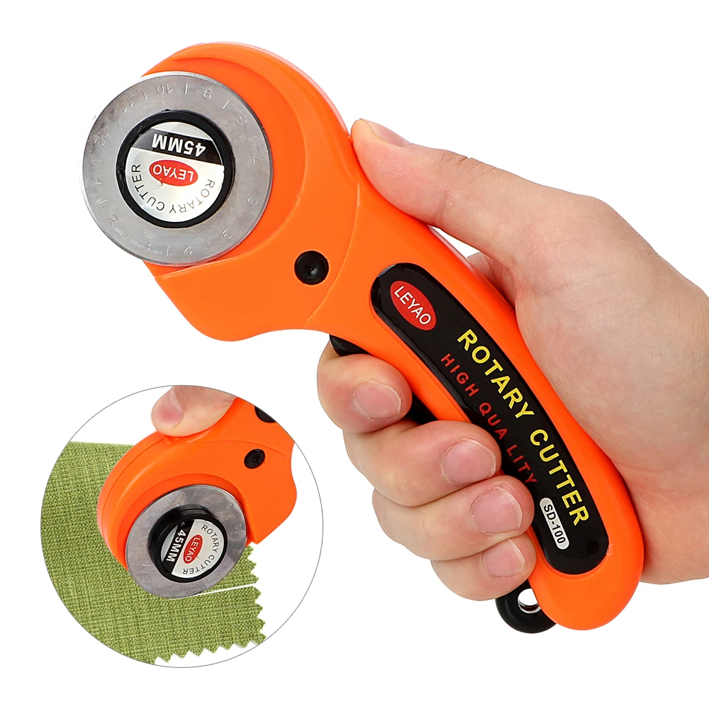 

45mm Rotary Cutter Cloth Cutter Blade Sharp Hand Tool Premium Quilters Sewing Round Hob Cuts Fabric Leather Paper Vinyl Etc