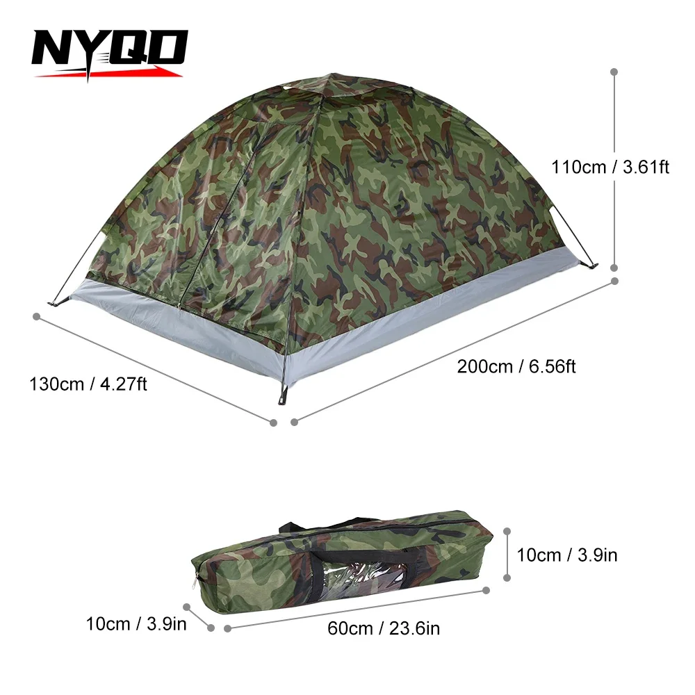 TOMSHOO Кемпинговая палатка на 2 человека водонепроницаемая однослойная из