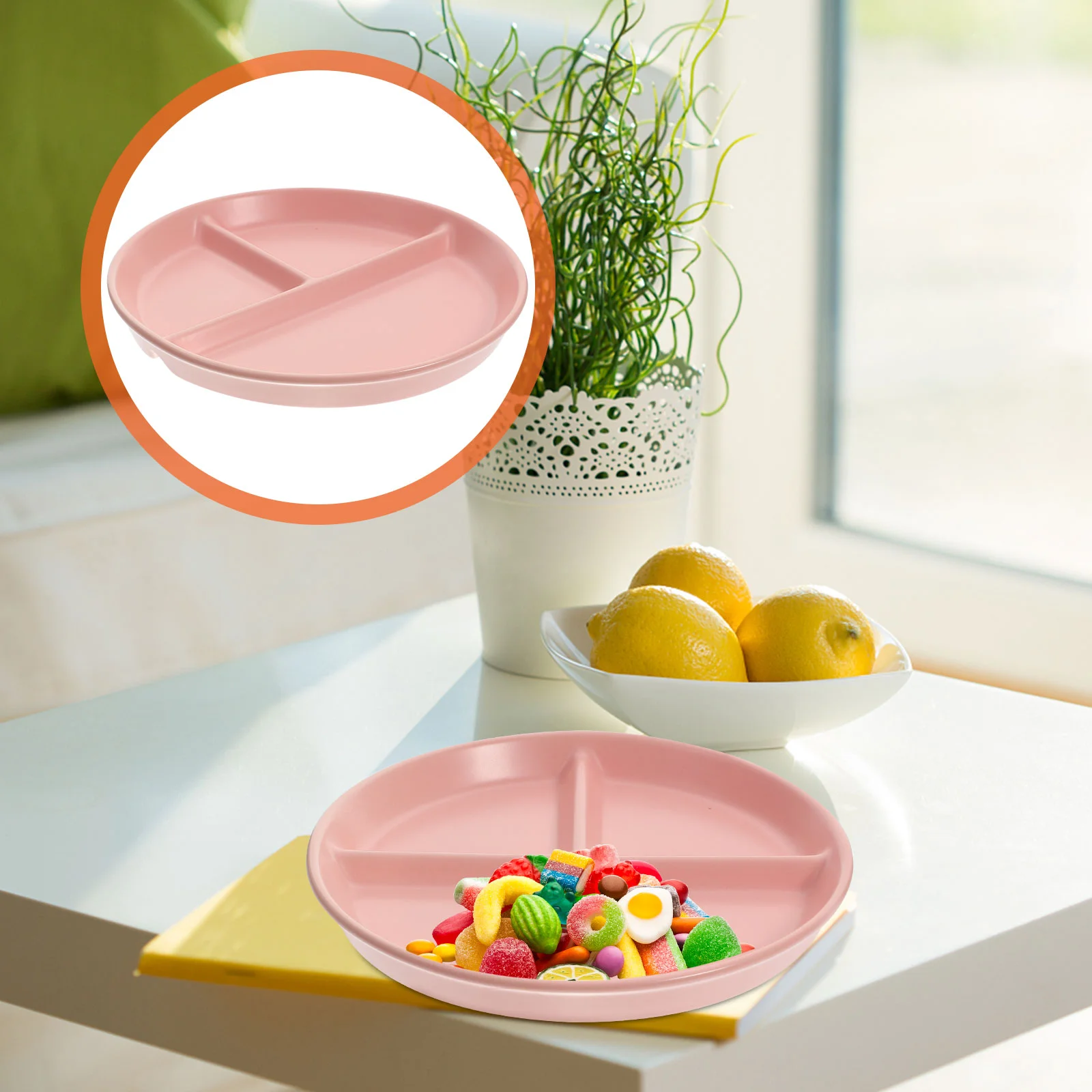 

Portion Control Plates Veggie Tray Divided Appetizer Dish Snack Serving Dishes Nut Children Food