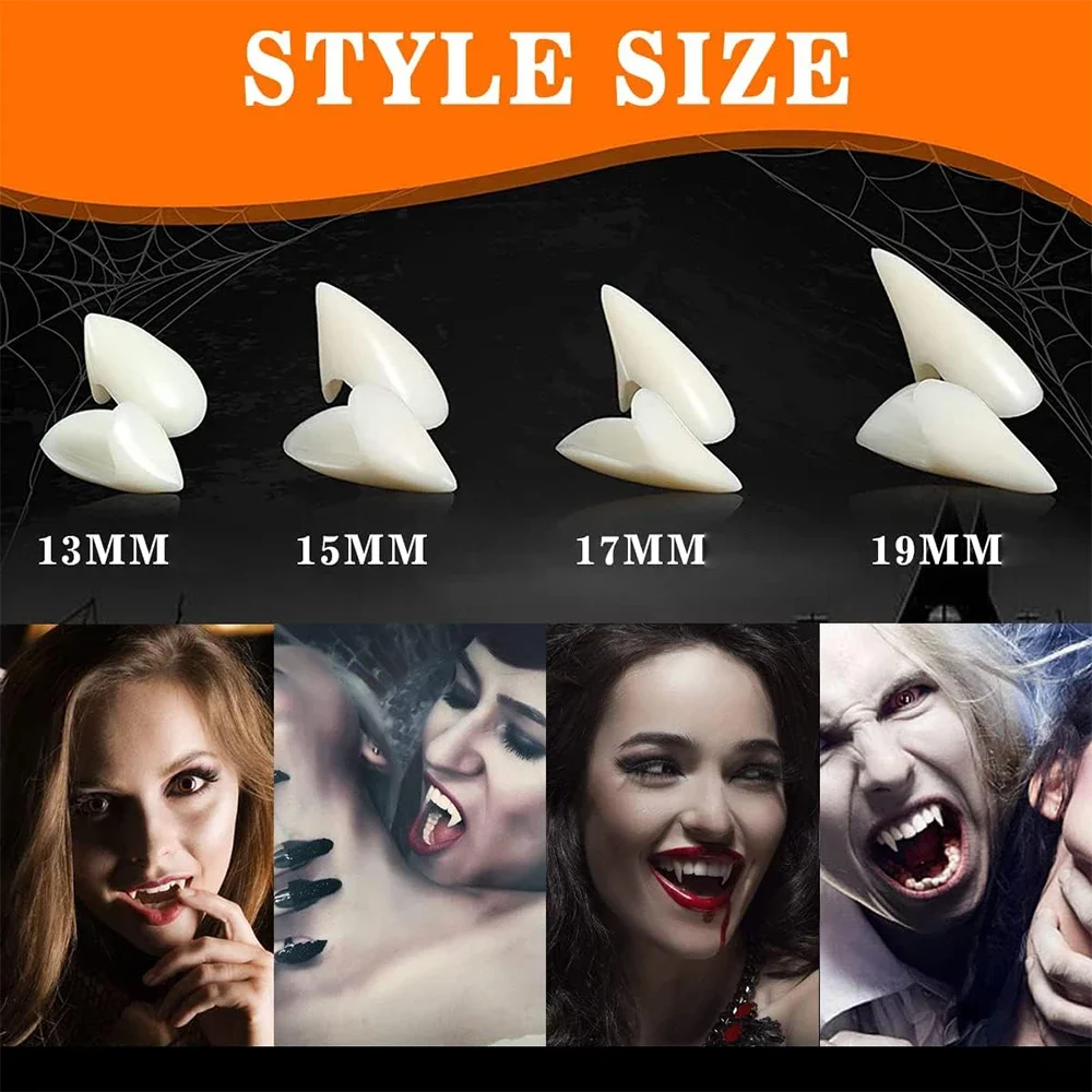 Зубы вампира клыки косплей протез с клеем для Хэллоуина костюм реквизит вставные