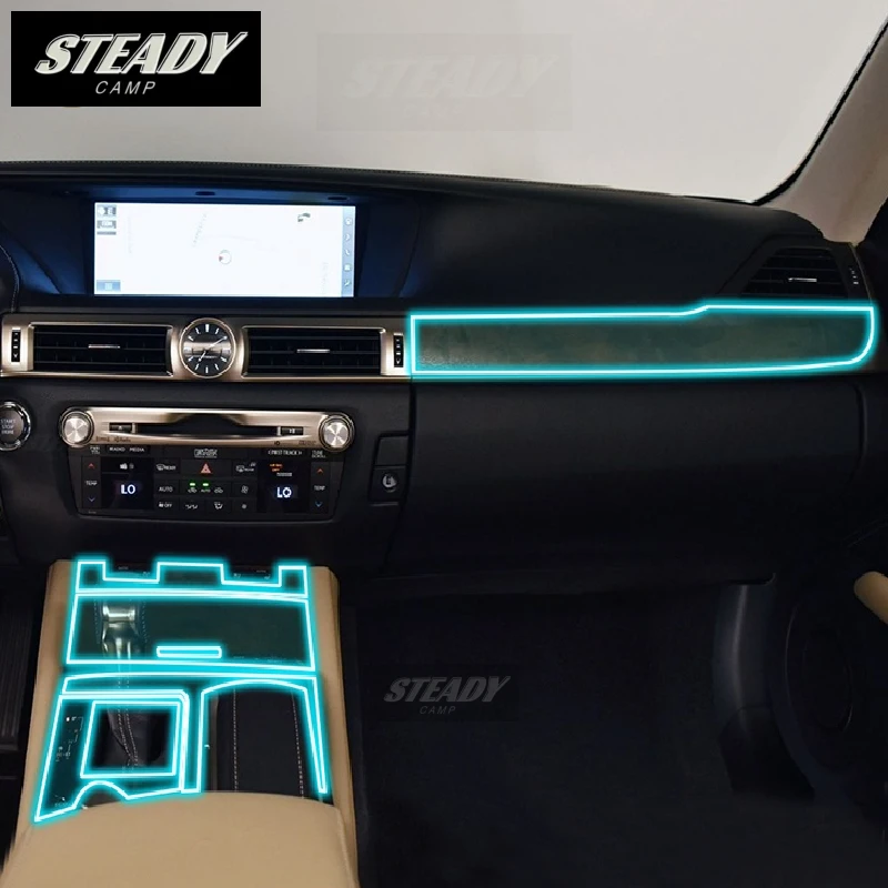 

For Lexus GS 2012-2022 2023 Car Interior Center Console Transparent TPU Protective Film Anti-scratch Repair Accessories Refit