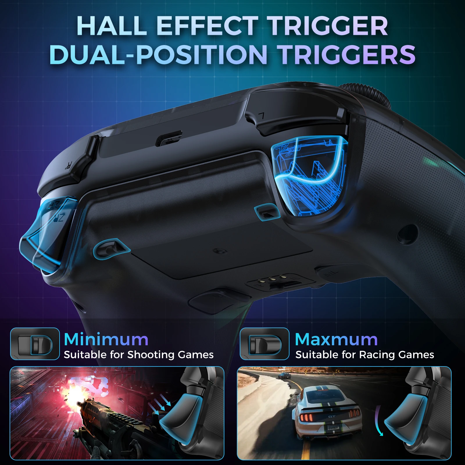 IINE Hecate Прозрачный черный беспроводной контроллер с зарядной док-станцией