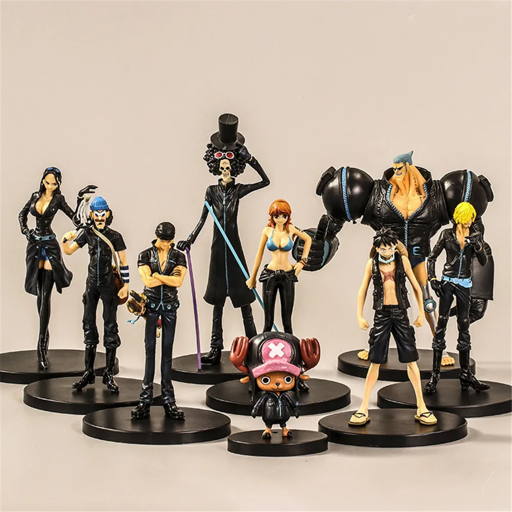 

9pcs Anime One Piece Luffy Zoro Sanji Robin Nami Brook Chopper Franky Ussop Theater Ver. PVC Figure Model Kids Toys Doll Gifts