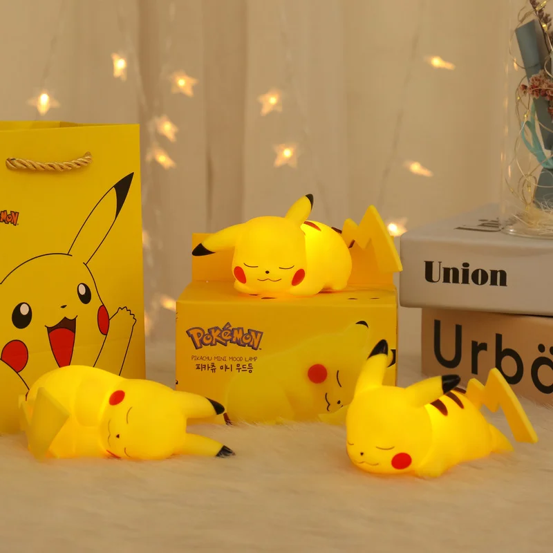 Pikachu Night Light Pikachu Cute Animal Nursery Bedside Lamp for Kids Bedrooms Ornaments Children's Luminous Toys Christmas Gift