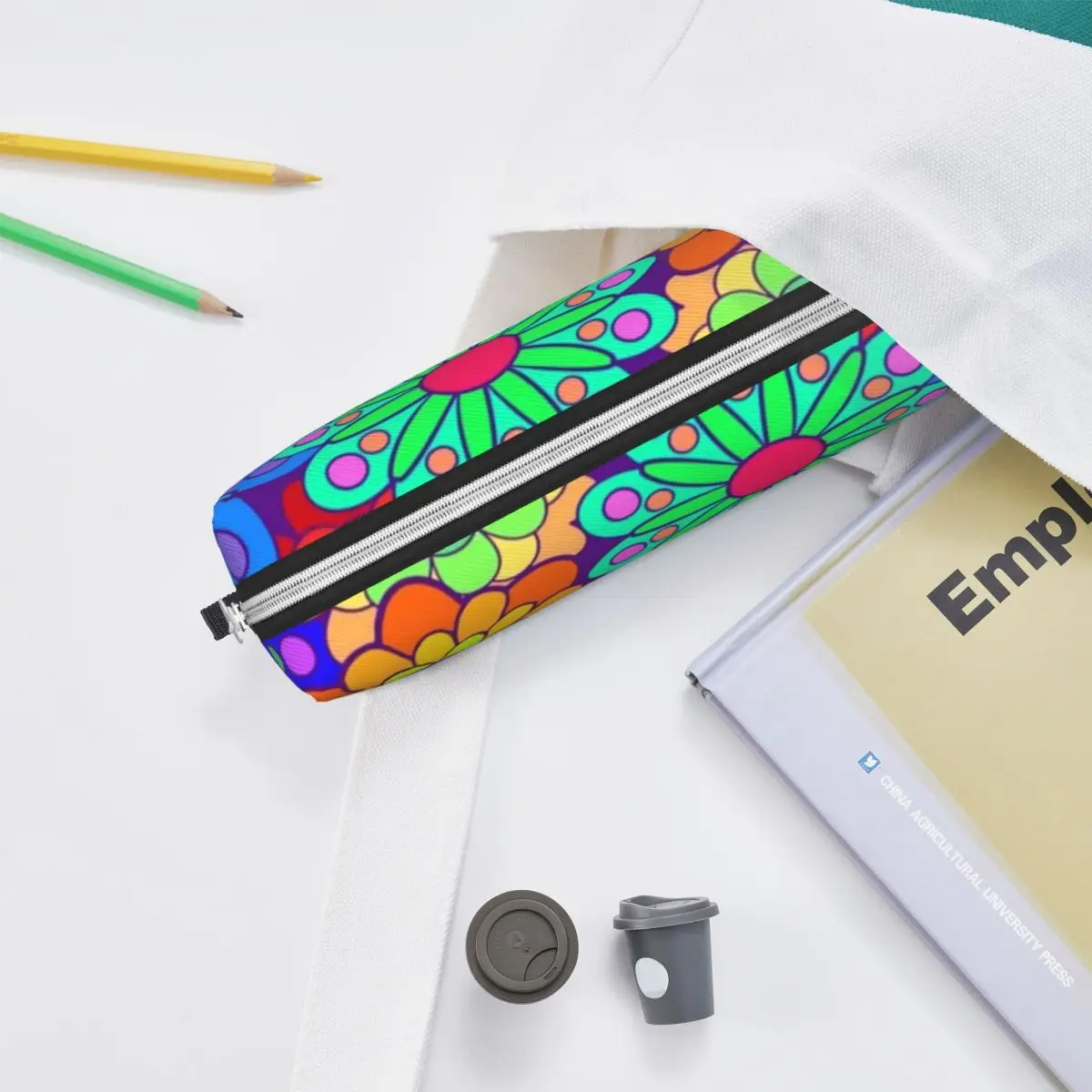 Kawaii пенал в стиле ретро хиппи цветы с цветочным принтом школьные пеналы для