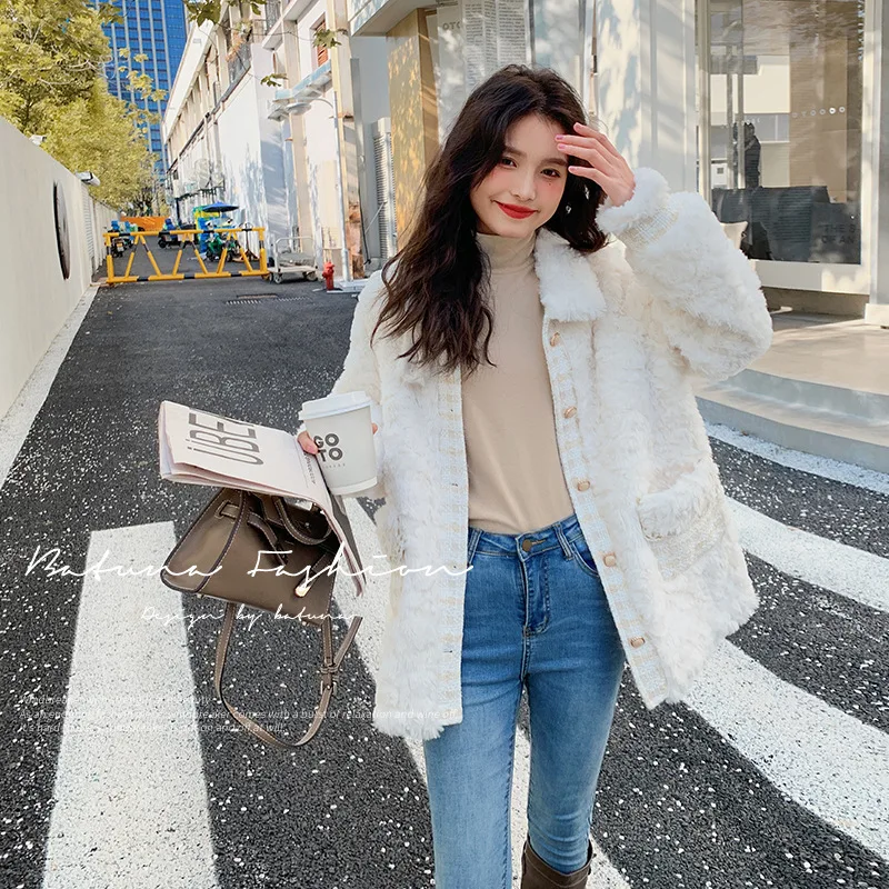 Lambswool coat women's new winter coat