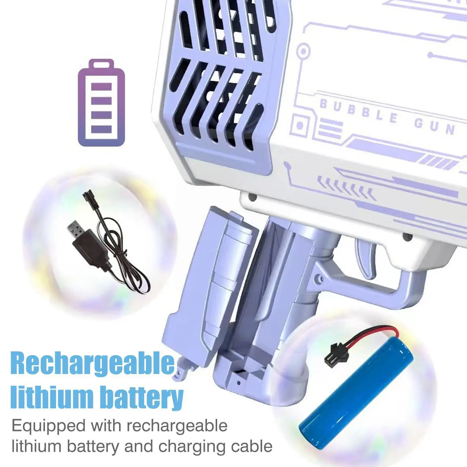 

69 Holes Bubble Gun Soap Bubbles Machine Gun Shape Automatic Blower With Light Outdoor Toys Gifts Bubble For Kids Children X9W7