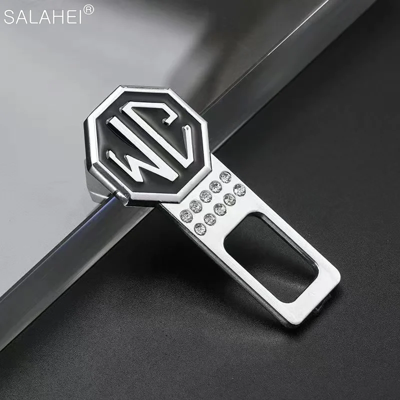 

1/2Pcs Hidden Metal With diamond Car Safety Belt Buckle Clip Car Seat Belt Stopper Plug For MG ZS GS 5 Gundam 350 Parts TF GT 6