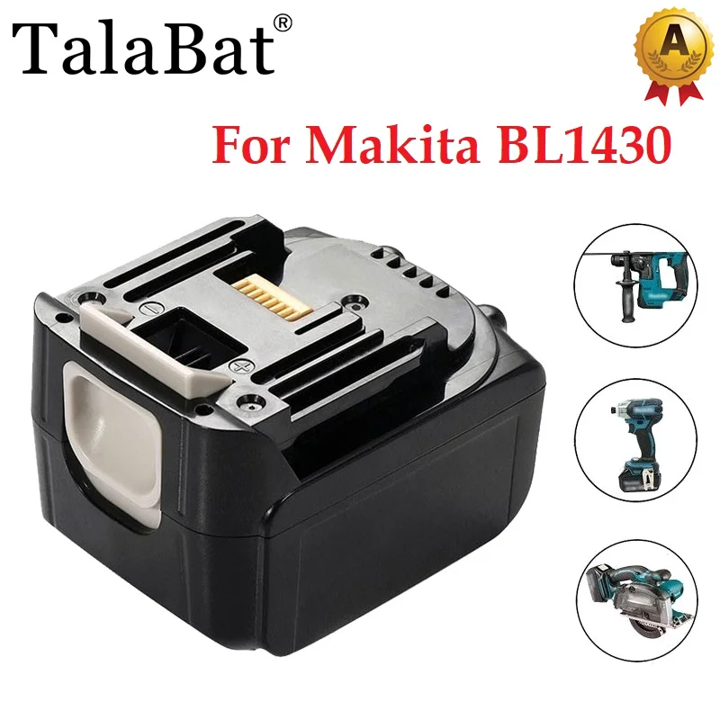 

High Quality Battery For Makita 14.4V 5000mAh BL1430 Li-lon LXT200 BL1415 194558-0 194559-8 194066-1 BTD130FW BFR540 BDF343