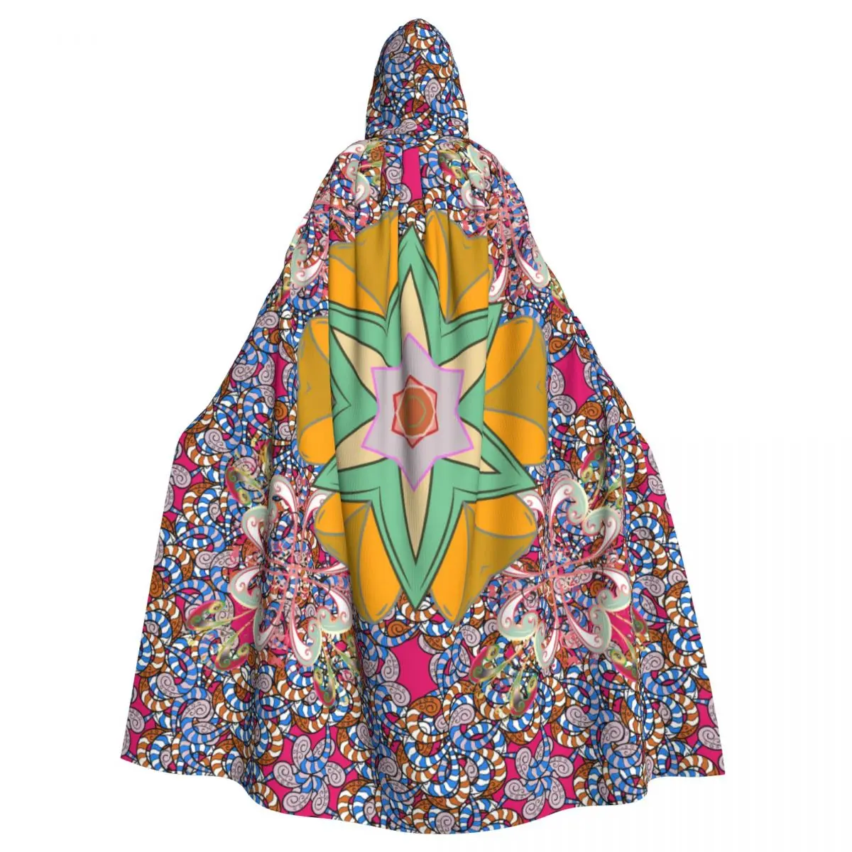 

Unisex Witch Party Reversible Hooded Adult Vampires Cape Cloak Fantasy Paisley Flowers