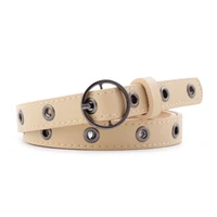 Women Leather Belt Round Metal Pin Buckle Circle Belts Hot Brand Fashion Punk Ring for Women Belt