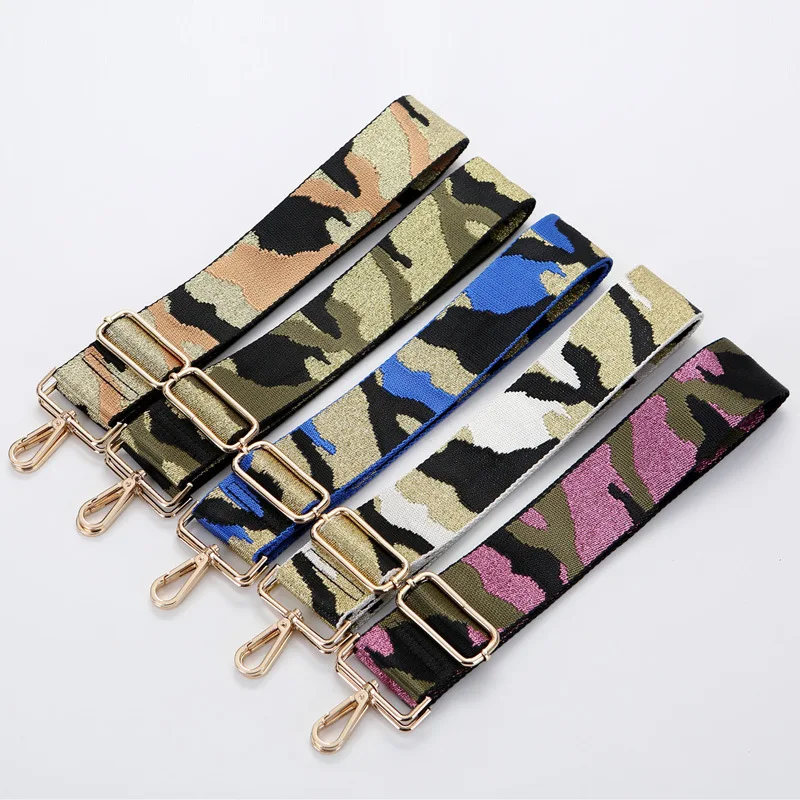 

Crochet Bags Accessories 5Cm Long Shoulder Bag Belt Woven Bag Straps for Handbag Diy Canvas Camouflage