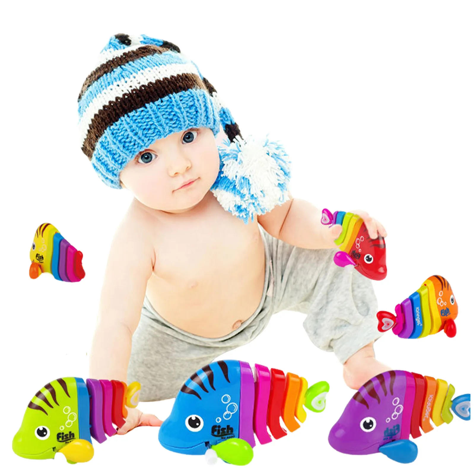 

Wind-up Fish Toy Bathtub Toys For Kids Colorful Wagging Tail Fish Swimming Sea Animals Water Bathtub Toys For Kids Children Pool