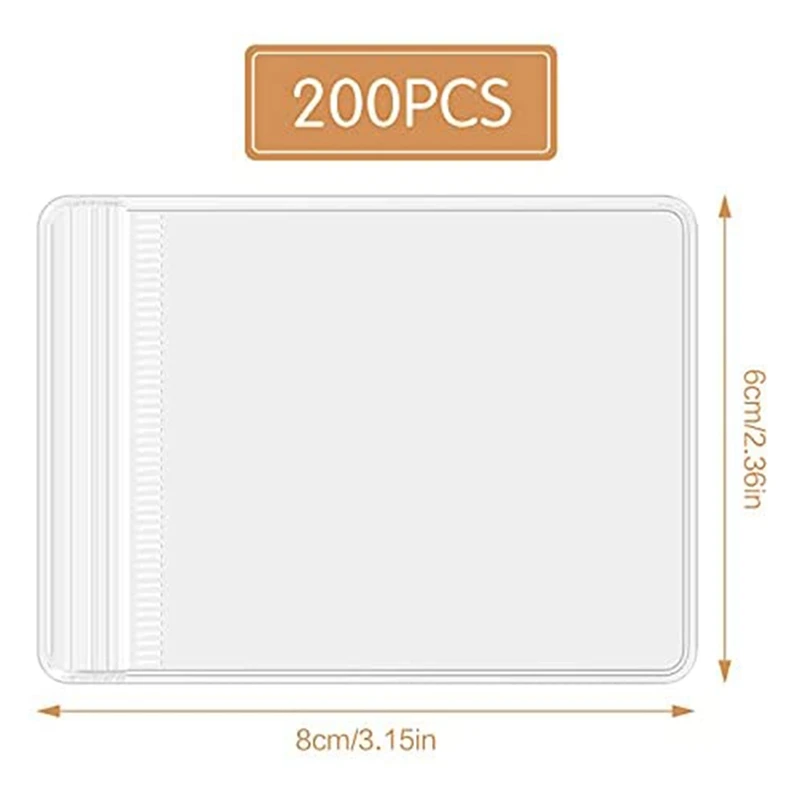 200 Pcs PVC Jewelry Bags Self Seal Jewelry Storage Bags Clear Zipper Lock Bags Sealable Jewelry Storage Bags (6 X 8Cm)