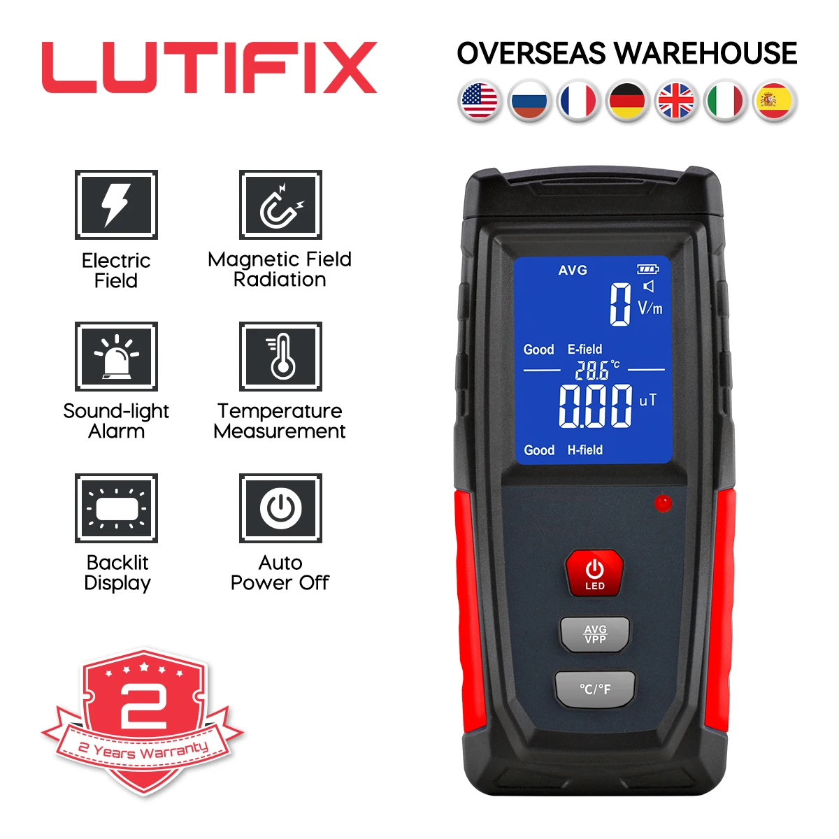 

Тестер электромагнитного поля LUTIFIX WT3121, ручной дозиметр с цифровым экраном