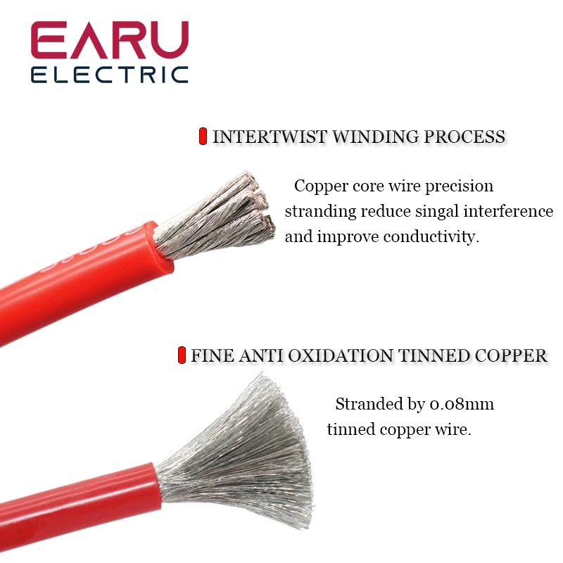 10 м/партия термостойкий силиконовый кабель 5 м красный и
