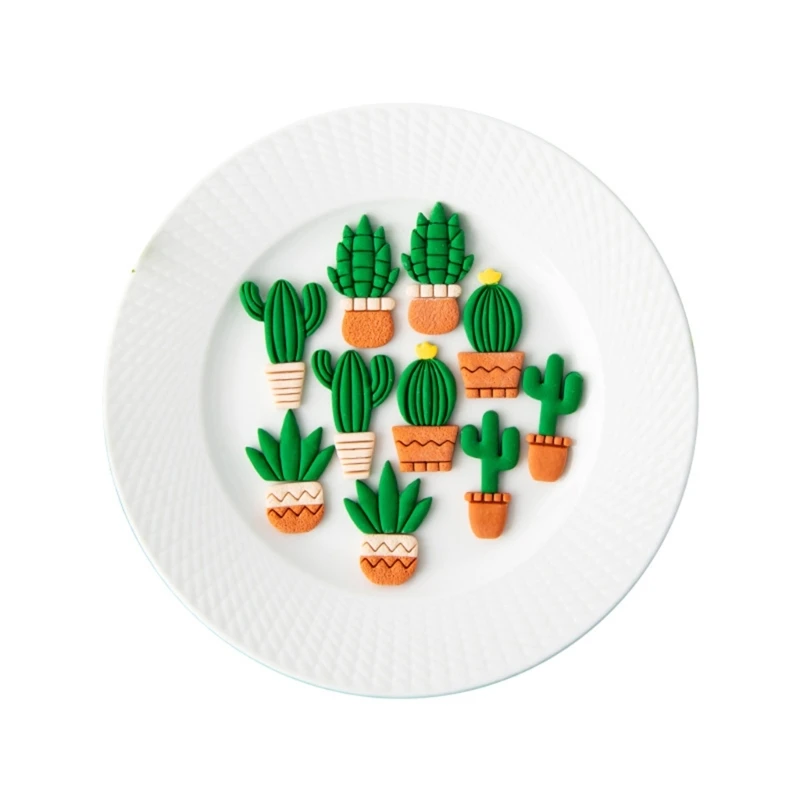 

Cactus Shaped Soft Pottery Clay Cutters Earrings Jewelry Pendant Making Moulds Plant Ornaments Pendant Cutting Molds 634D