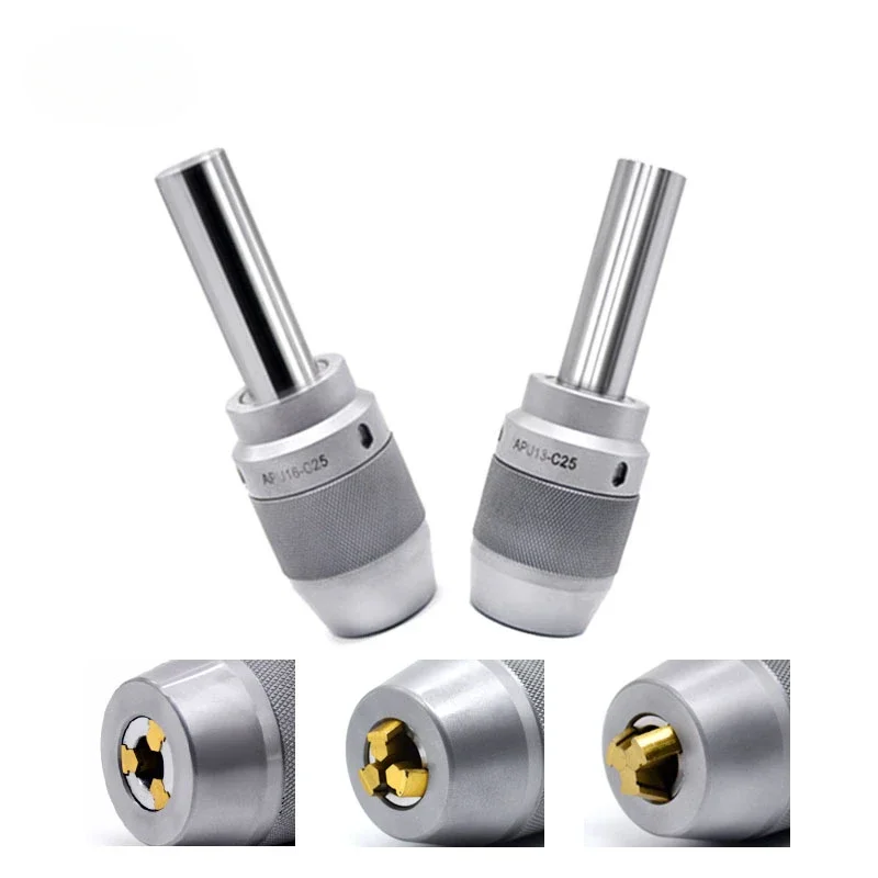 NEW C25 apu Straight shank cutter c25 apu13apu16 one-piece self-tightening drill chuck milling machine tool holder spindle