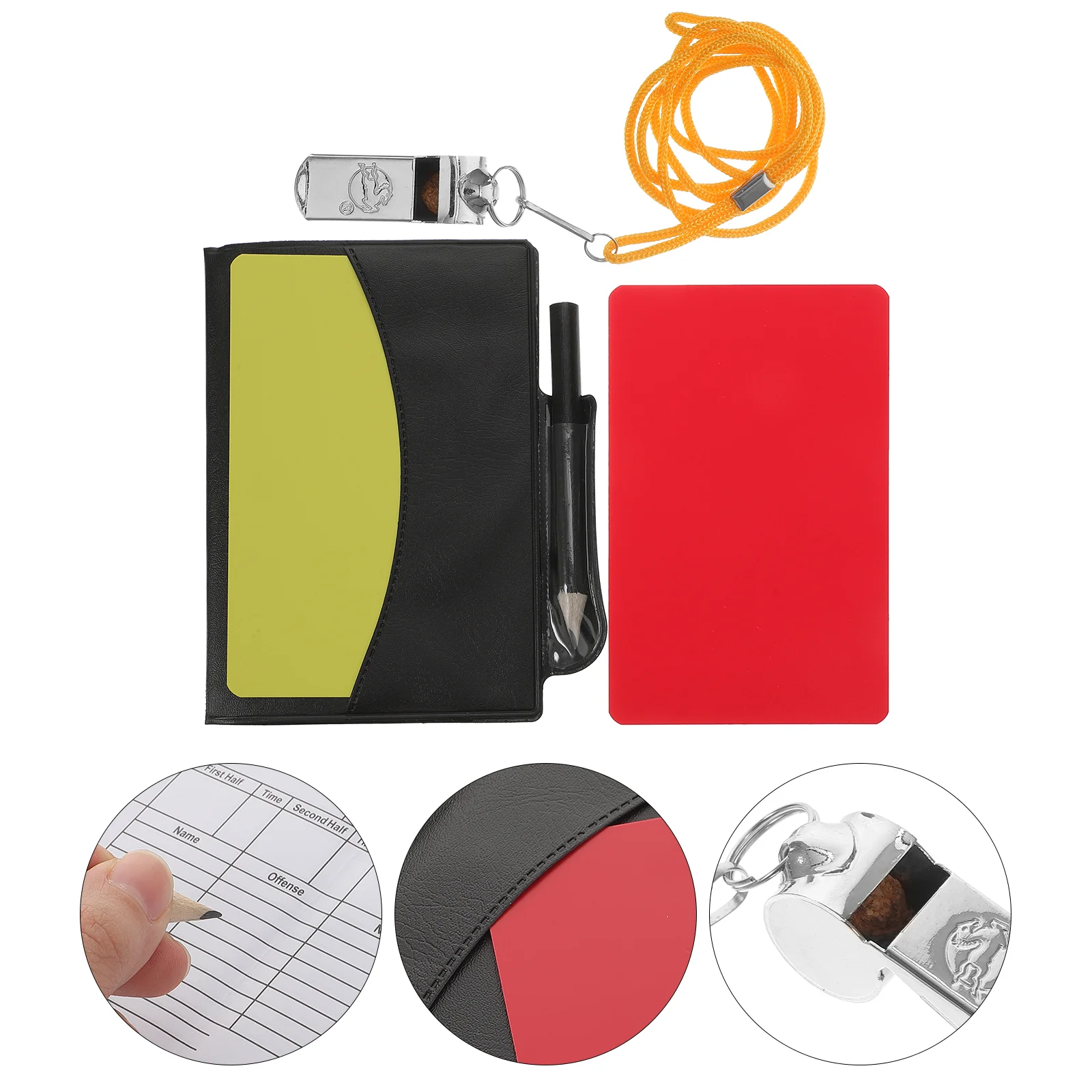 

Referee Red Yellow Card Suit Multi-function Soccer Cards Accessory Suite Professional Wallet Metal Sports Standard
