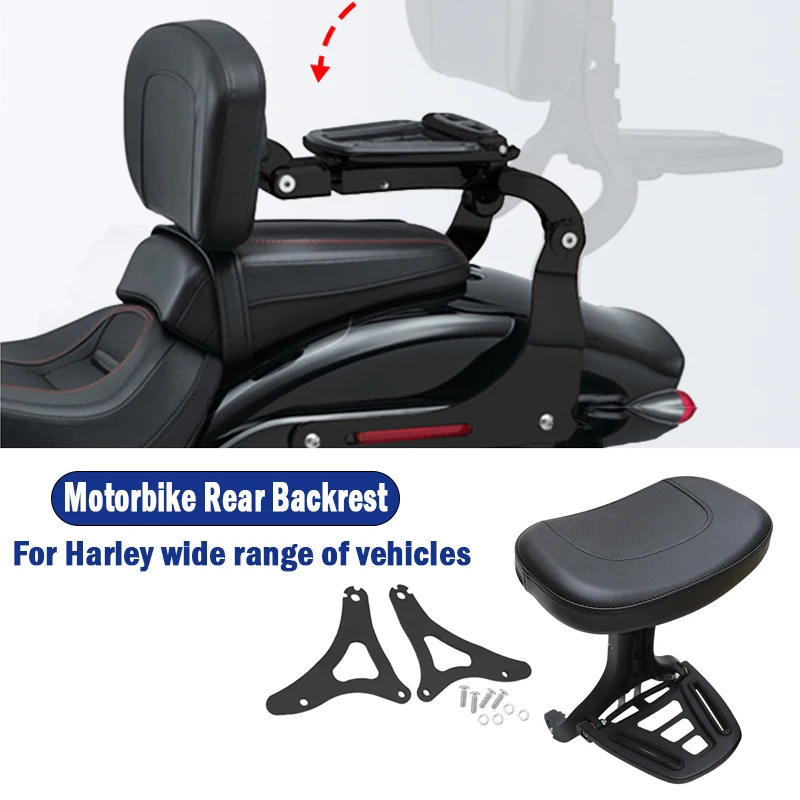 

FOR HARLEY Touring Street Glide Softail Fatboy Sportster XL Motorcycle Adjustable Multi-Purpose Driver Passenger Backrest Black