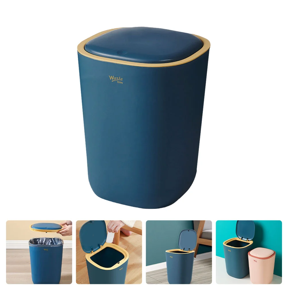 

Can Trash Bin Garbage Waste Container Kitchen Holder Lid Bedroom Basket Desk Wastebasket Office Room Bathroom Plastic Storage