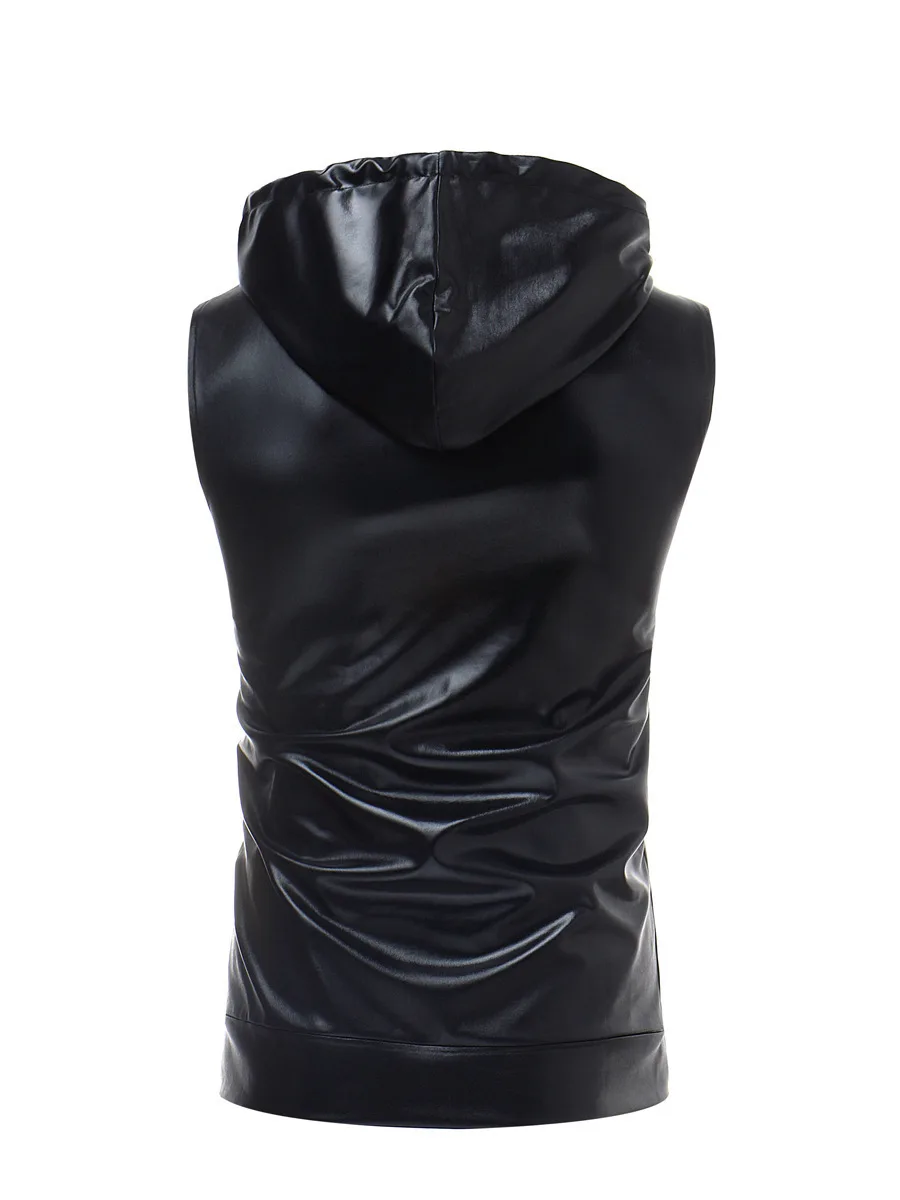 # 4138 Золотой Серебристый Черный Майка Мужская Лето Плюс Размер Жилет с Капюшоном