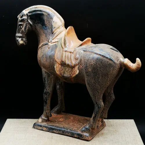 

Collect China Ceramics Tri-Color Glazed Pottery Tang Dynasty War-horse Statue