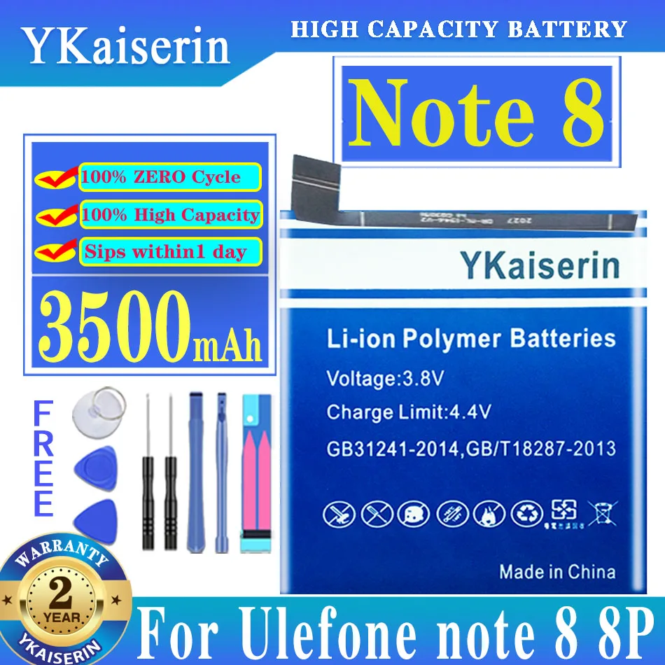 100% оригинальный новый аккумулятор ykaisсеребрин 3500 мАч для Ulefone Note 8 Note8 для Ulefone Note 8P Note8P мобильный телефон