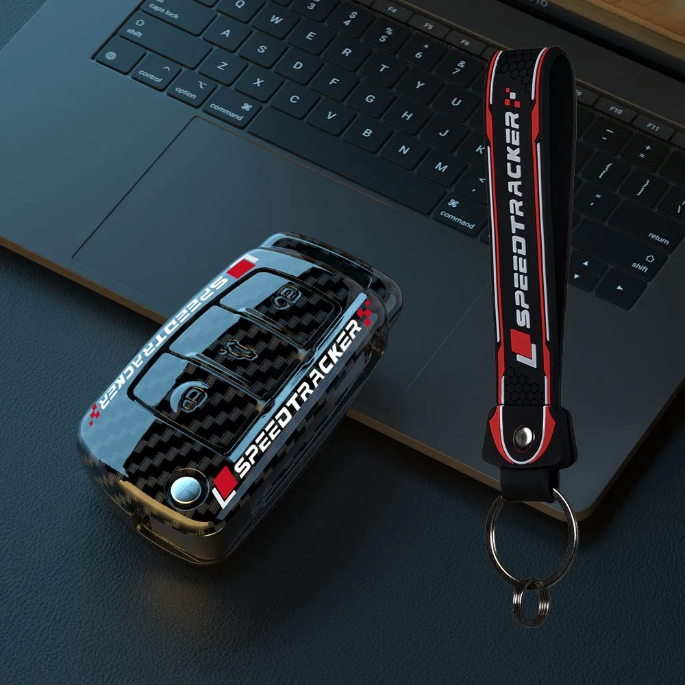 

Carbon Fiber Style Car Key Case Cover For Audi A1 A3 A4 8P 8L 8V A5 B6 B7 A6 A7 C5 C6 Q3 Q5 Q7 4F S3 S4 S6 RS3 TT Car KeyChain